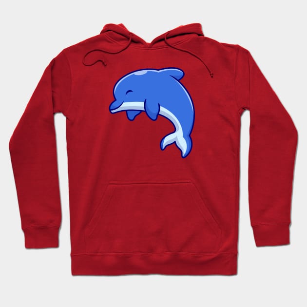 Cute Dolphin Cartoon Hoodie by Catalyst Labs